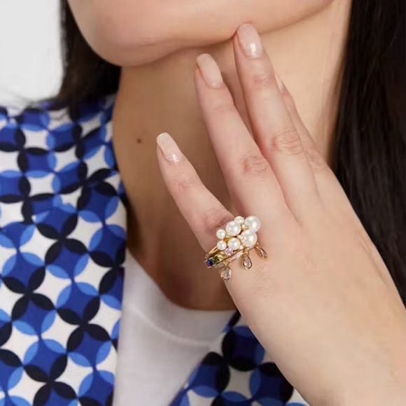 🔹️Kate Spade🔹️ Rain Or Shine Stacking Ring Set size 7 (MSRP $99) - Picture 2 of 7